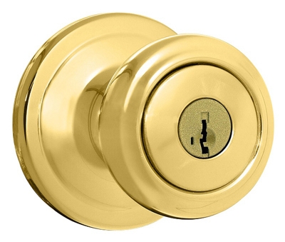 Signature Brass Cameron Entry Knob Lockset with SmartKey