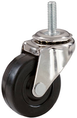Stem Caster, 3-In. Rubber Wheel