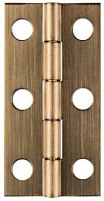 Narrow Hinge, Brass, 2 x 1-In., 2-Pk.