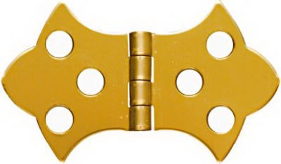 2-Pk., 1-5/16 x 2.25-In. Brass Decorative Hinges