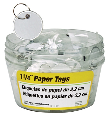 Paper Tag with Split Ring In Display Bucket, 1.25-In., 25-Pc., 5-Pk.