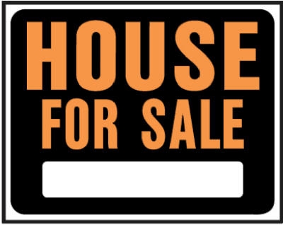 15 x 19-Inch Hy-Glo Orange/ Black Plastic  inchHouse For Sale inch Sign