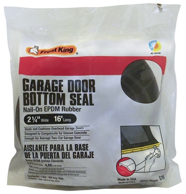 Garage Door Bottom Weatherseal for Wooden Doors, Black, 16-Ft.
