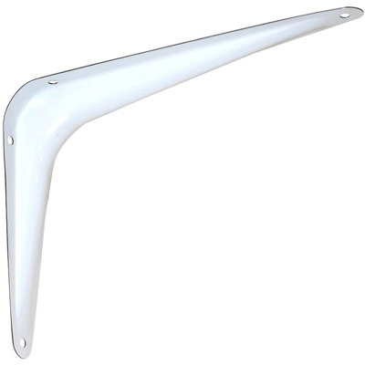 Steel Shelf Bracket, White, 10 x 12-In.