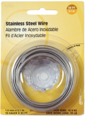 19-Gauge Stainless Steel Wire, 30-Ft.