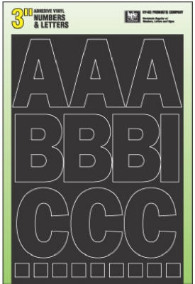 House Address Number & Letter Set, Peel & Stick, Black Vinyl, 3-In.