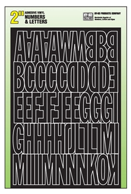 House Address Number & Letter Set, Peel & Stick, Black Vinyl, 2-In.