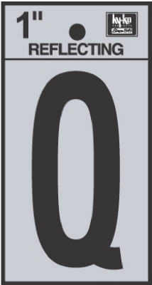 1-Inch Black Reflective Adhesive Vinyl Letter Q