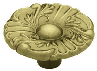 1-1/2-Inch Antique Brass Provincial Round Cabinet Knob