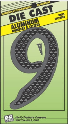 House Address Number  inch9 inch, Black Die-Cast Aluminum, 4.5-In.