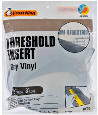 Vinyl Insert for Aluminum Threshold, Gray, 36-In.