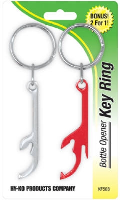Shark Design Bottle Opener Key Ring, Assorted, 2-Pk.