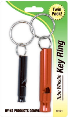 Tube Whistle Key Ring, Assorted, 2-Pk.