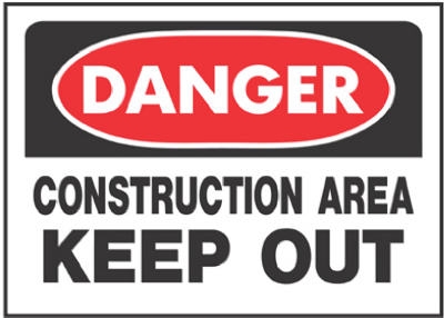 10 x 14-Inch Red/ Black  inchDanger Construction Area Keep Out inch Sign