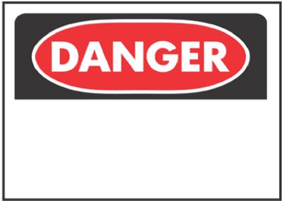 10 x 14-Inch Red/ Black  inchDanger inch Blank Sign