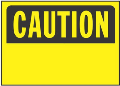 Sign,  inchCaution inch, Black/Yellow Polypropylene, 10 x 14-In.
