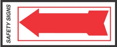 Sign, Safety Arrow, Peel & Stick, Red & White Glow-In-The-Dark Vinyl, 4 x 11-In.
