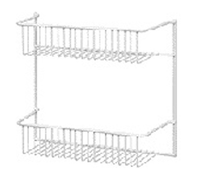 2-Wire-Shelf Unit, Door Or Wall Rack, White, 12-In.