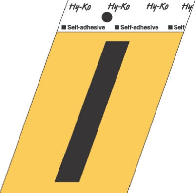 3-1/2-Inch Black/ Gold Aluminum Adhesive Letter I