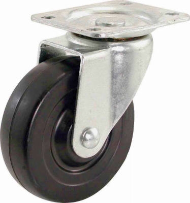 4-Inch Rubber Swivel Plate Caster