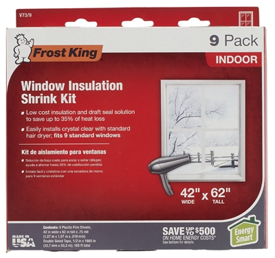 Window Insulation Kit, 42 x 62-In. 9-Pack