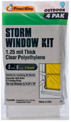 Outdoor Storm Window Kit, 3 x 6-Ft., 4-Pack
