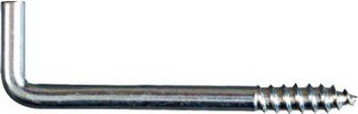 Square-Bend Screw Hook, Zinc, 1-In., #114, 12-Pk.