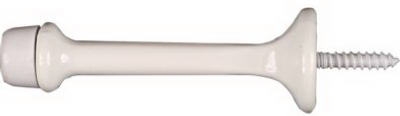 Doorstop, Wall-Mount, Rigid, White, 3-In., 2-Pk.
