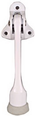 Doorstop, Kick-Down, White, 4-In.