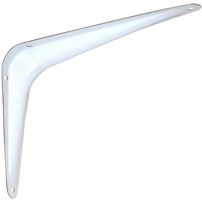 Steel Shelf Bracket, White, 12 x 14-In.