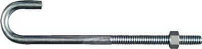 J Bolt, Zinc, 3/8 x 7-In.