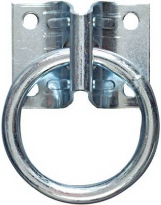 Hitching Ring with Plate, Zinc, 1-3/4 x 2-1/4-In.