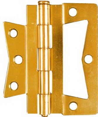 2-Pk., 4 x 4-In. Brass Non-Mortise Hinges