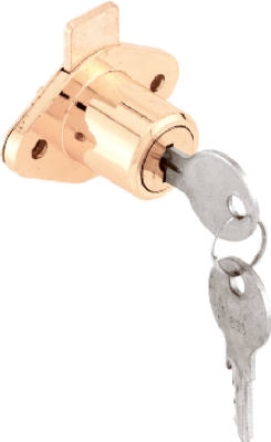 7/8-Inch Brass Drawer/ Cabinet Lock