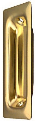 Flush Door Pull, Brass, 3.25 x 1-3/8 In.