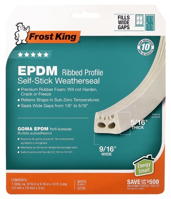 Extreme Rubber Weatherseal Tape, 9/16W x 5/16-In. T x 10-Ft.