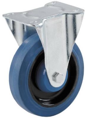4-Inch Blue Elastic Rigid Plate Caster