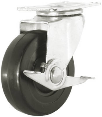 5-Inch Rubber Wheel Swivel Plate Caster