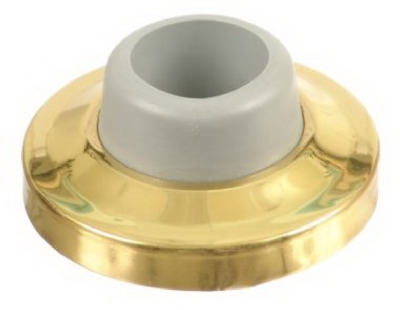 Doorstop, Wall-Mount, Polished Solid Brass