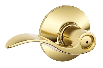 Brass Accent Privacy Lever Lockset