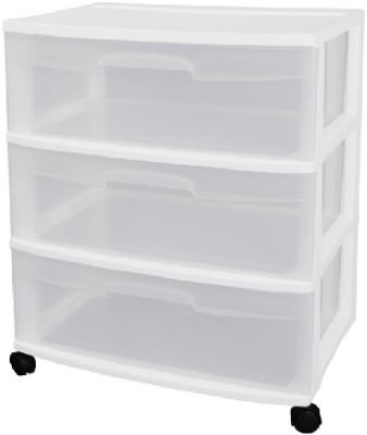 3-Drawer Wide Cart