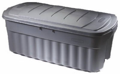 Roughtote Jumbo Storage Container, Cylinder Gray, 50-Gal., Must Purchase in Quantities of 8
