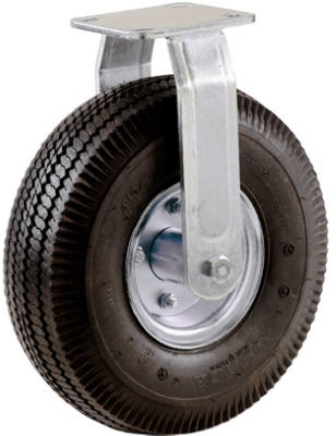 Caster Rigid Plate Pneumatic Wheel, 8-In.
