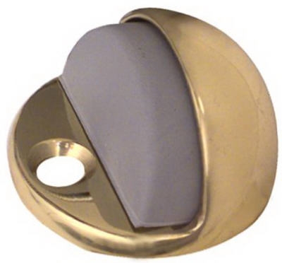 Doorstop, Floor, Low-Dome, Polished Brass