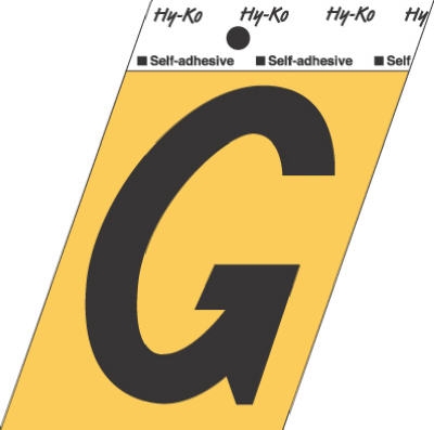 3-1/2-Inch Black/ Gold Aluminum Adhesive Letter G