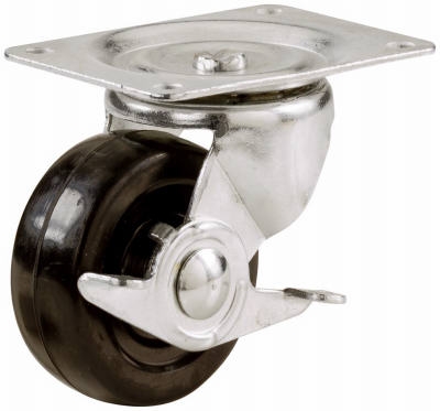 3-Inch Rubber Swivel Plate Caster/ Brake