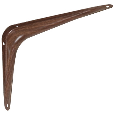Steel Shelf Bracket, Wood-Look, 6 x 8-In.