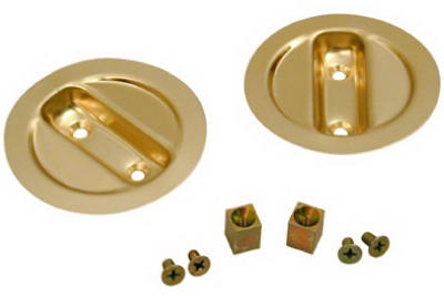 Pocket Door Pull, Brass, 2-1/8-In.