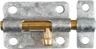 Door Barrel Bolt, Galvanized, 3-In.
