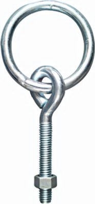 Hitching Ring With Eyebolts & Nuts, Zinc-Plated, 3/8 x 3-3/4-In.